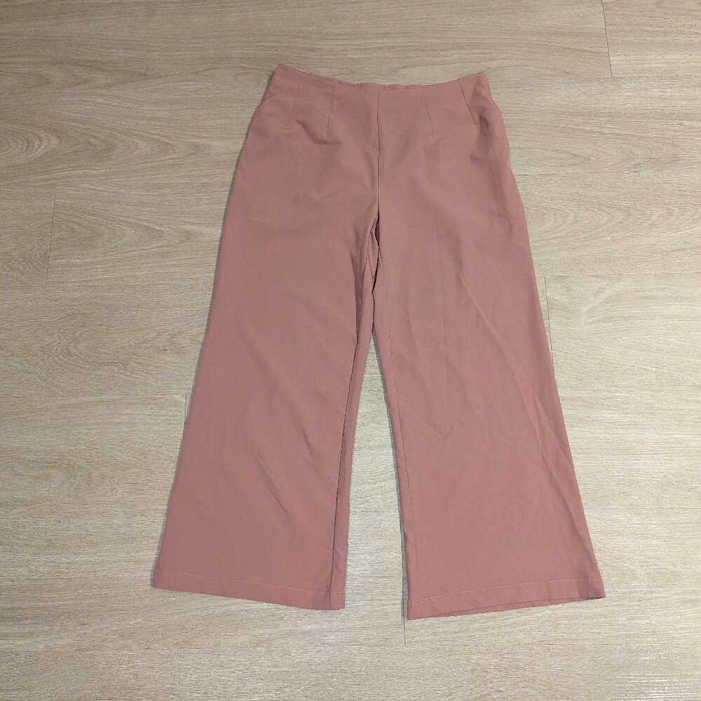 wide-leg dress pants pink